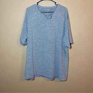 01.ALGO Men’s XXL Gray White Stripe Performance Polo UPF 40 Quick Dry Wicking